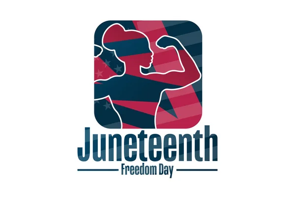 Juneteenth. Frihetsdagen. 19 juni. Semesterkoncept. Mall för bakgrund, banner, kort, affisch med text inskription. Vektor EPS10 illustration. — Stock vektor