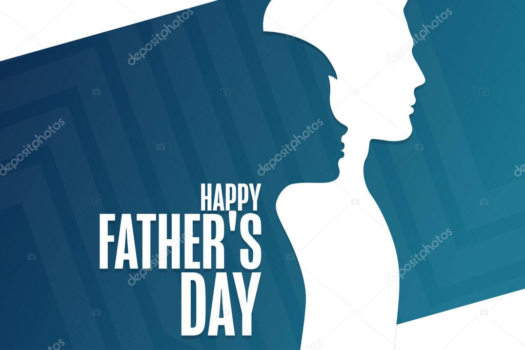 Happy Fathers Day. Holiday concept. Template for background, banner, card, poster with text inscription. Vector EPS10 illustration