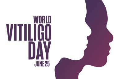 Dünya Vitiligo Günü. 25 Haziran. Tatil konsepti. Arkaplan, afiş, kart, yazılı poster şablonu. Vektör EPS10 illüstrasyonu.