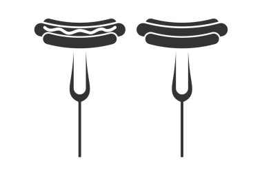 Sosisli sandviç. Basit simge seti. Grafik tasarımı için düz stil ögesi. Vektör EPS10 illüstrasyonu.