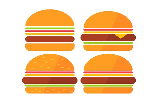 Cheeseburger. Simple icon set. Flat style element for graphic design. Vector EPS10 illustration. — Stock Vector