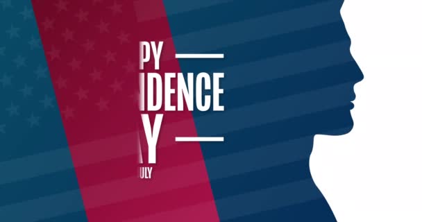 Happy Independence Day. 4th of July. Flat holiday animation. Motion graphic design. 4K, HD footage. — Stock Video