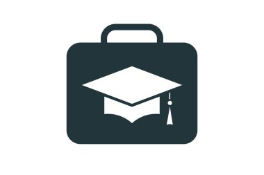 Stajyer. Basit bir ikon. Grafik tasarımı için düz stil ögesi. Vektör EPS10 illüstrasyonu.