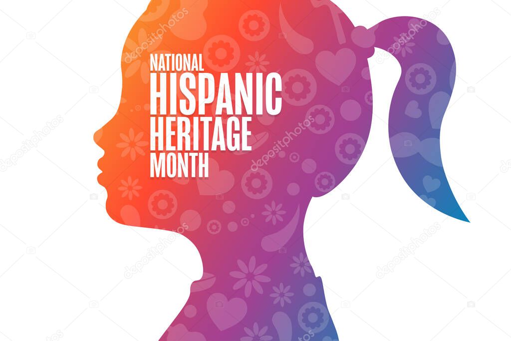 National Hispanic Heritage Month. Holiday concept. Template for background, banner, card, poster with text inscription. Vector EPS10 illustration