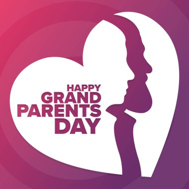 Büyükanne ve büyükbabalar günün kutlu olsun. Tatil konsepti. Arkaplan, afiş, kart, yazılı poster şablonu. Vektör EPS10 illüstrasyonu.