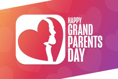 Büyükanne ve büyükbabalar günün kutlu olsun. Tatil konsepti. Arkaplan, afiş, kart, yazılı poster şablonu. Vektör EPS10 illüstrasyonu.