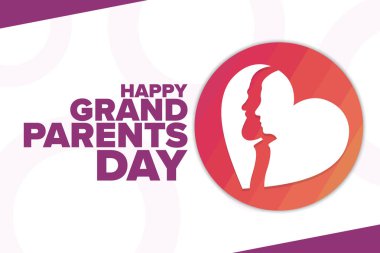 Büyükanne ve büyükbabalar günün kutlu olsun. Tatil konsepti. Arkaplan, afiş, kart, yazılı poster şablonu. Vektör EPS10 illüstrasyonu.