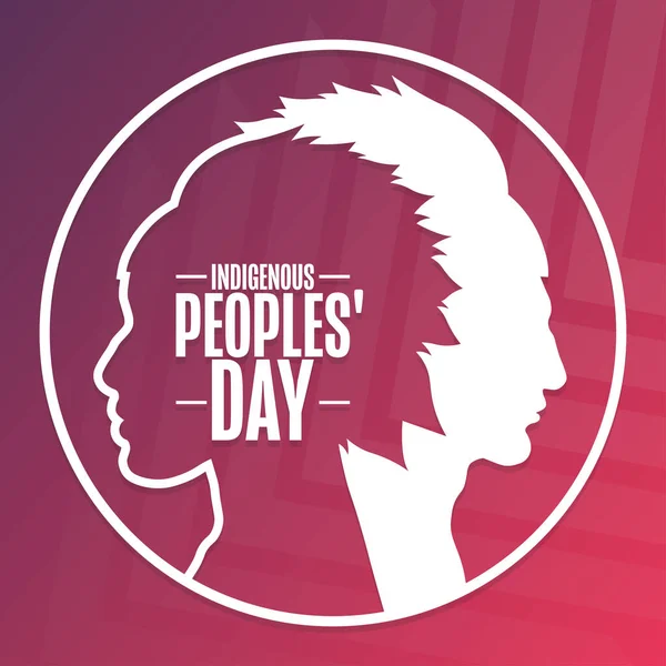 Indigenous Peoples Day. Holiday concept. Template for background, banner, card, poster with text inscription. Vector EPS10 illustration. — Stock Vector