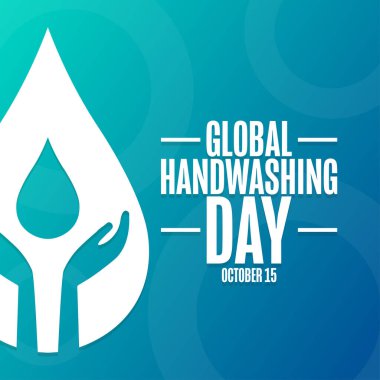 Küresel Bulaşık Günü. 15 Ekim. Tatil konsepti. Arkaplan, afiş, kart, yazılı poster şablonu. Vektör EPS10 illüstrasyonu.