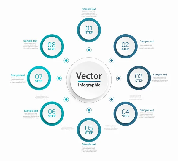 Concepto Creativo Para Diagrama Infografía Con Pasos Opciones Piezas Procesos — Vector de stock