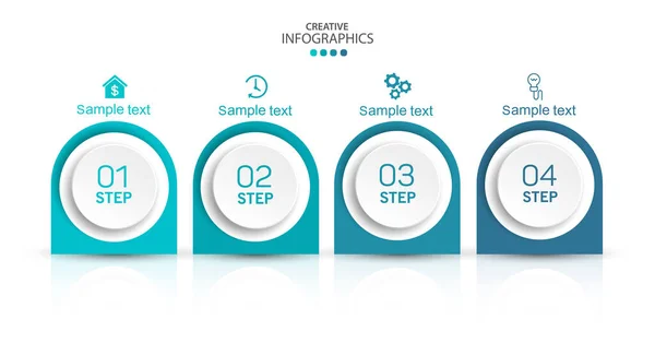 Modelo Infográfico Vetorial Moderno Com Passos Para Negócio Pode Ser — Vetor de Stock