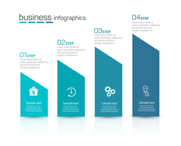 Moderne Vektor Infografik Vorlage Mit Schritten Für Unternehmen Kann Für — Stockvektor