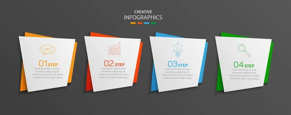 Modern Kreatív Vektor Infografika Sablon Lépésben Üzleti Használható Munkafolyamat Elrendezés — Stock Vector