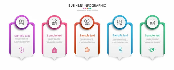 Business Vector Infographic Template Diagram Graph Presentation Chart Options Parts — Stock Vector