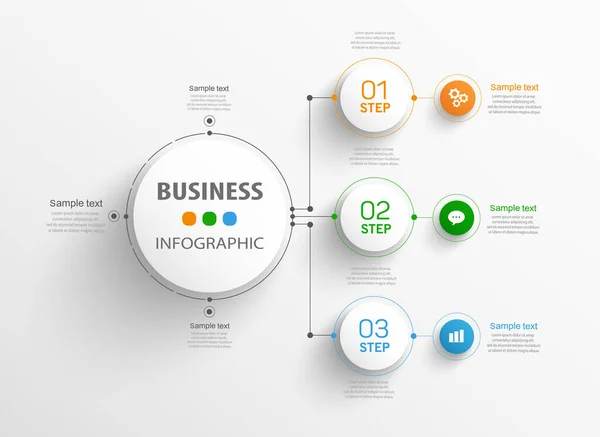 Geschäftsinformationsgrafik Design Vorlage Mit Optionen Teilen Schritten Oder Prozessen Kann — Stockvektor