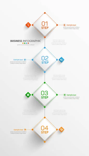 Vector Infographic Template Options Workflow Process Chart Can Used Workflow — Stock Vector