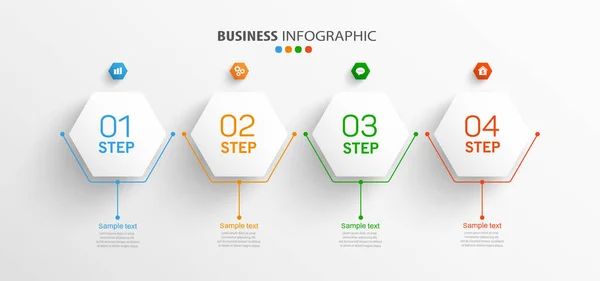 Vektor Infografik Vorlage Mit Optionen Workflow Prozessdiagramm Einsetzbar Für Workflow — Stockvektor