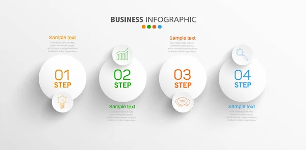 Vector Infographic Template Options Workflow Process Chart Can Used Workflow — Stock Vector