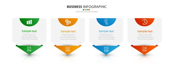 Vector Business Infographic Design Template Icons Options Steps Can Used — Stock Vector