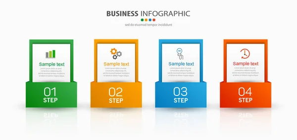 Plantilla Diseño Infografía Negocio Vectorial Con Iconos Opciones Pasos Puede Ilustración de stock