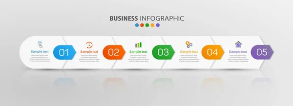 Moderne Geschäftsinformationsgrafik Design Vorlage Mit Optionen Teilen Schritten Oder Prozessen — Stockvektor