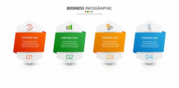 Vektor Infografik Vorlage Mit Symbolen Und Optionen Oder Schritten Infografik — Stockvektor