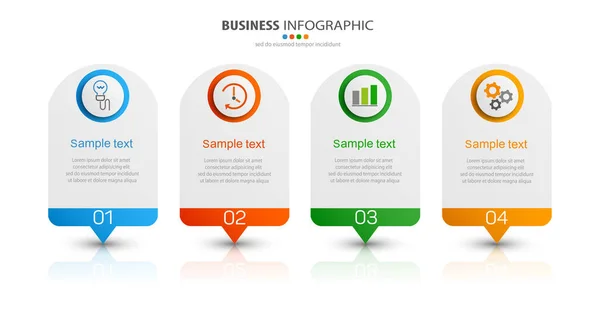 Modèle Infographie Vectorielle Avec Icônes Options Étapes Concept Infographie Pour — Image vectorielle