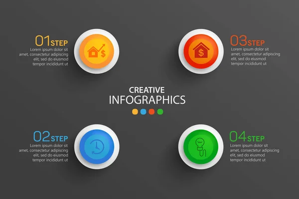 Vector Infographic Template Icons Options Steps Infographics Concept Business — Stock Vector