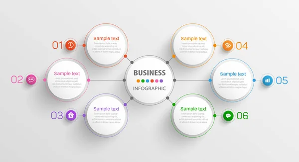 Business Vector Infographic Design Template Icons Options Steps Can Used — Stock Vector