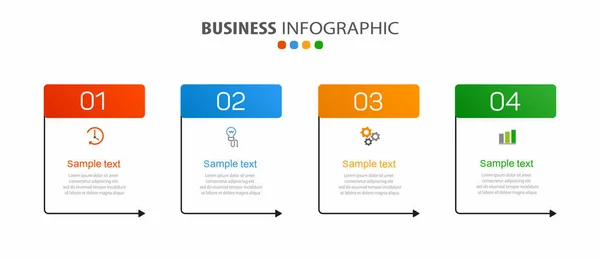 Business Infographic Sjabloon Met Opties Workflow Proces Grafiek Kan Worden — Stockvector