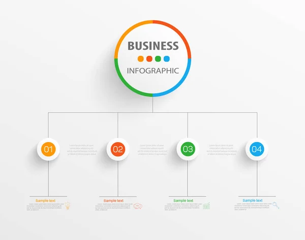 Geschäftsinfografische Vorlage Mit Optionen Schritten Oder Prozessen Kann Für Workflow — Stockvektor