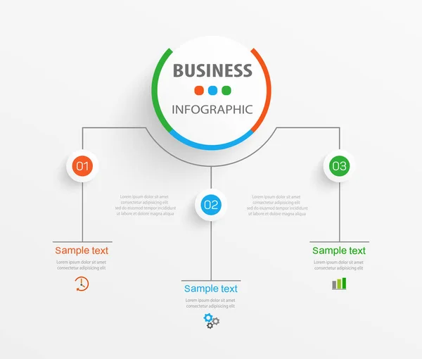 Modelo Design Infográfico Negócios Com Opções Etapas Processos Pode Ser — Vetor de Stock