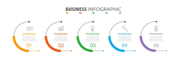 Modèle Conception Infographique Entreprise Avec Options Étapes Peut Être Utilisé — Image vectorielle