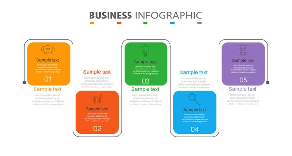 Modelo Design Infográfico Negócios Com Opções Etapas Pode Ser Usado — Vetor de Stock