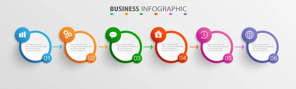 Infographic Design Business Template Επιλογές Βήματα Μπορεί Χρησιμοποιηθεί Για Διάταξη — Διανυσματικό Αρχείο