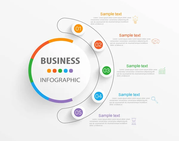 Modèle Conception Infographique Entreprise Avec Options Étapes Peut Être Utilisé — Image vectorielle