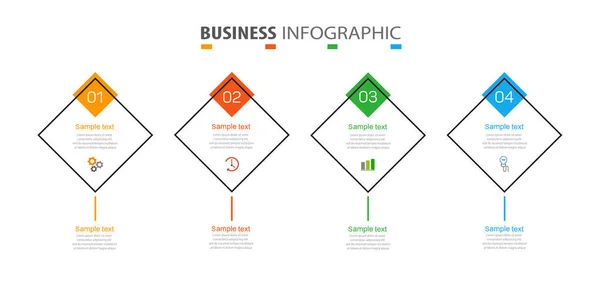 Infografikai Sablon Üzleti Lehetőséggel Használható Munkafolyamat Elrendezéséhez Diagramhoz Éves Jelentéshez — Stock Vector