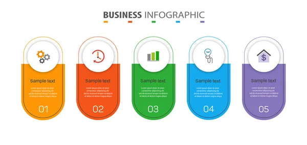 Modèle Conception Infographique Entreprise Avec Options Étapes Peut Être Utilisé — Image vectorielle