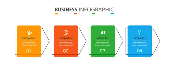 Infografik Vorlage Mit Optionen Für Unternehmen Einsetzbar Für Workflow Layout — Stockvektor