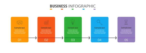 Modèle Conception Infographique Entreprise Avec Options Étapes Peut Être Utilisé — Image vectorielle