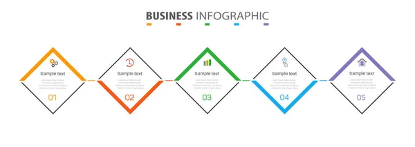 Geschäftsinformationsgrafik Design Vorlage Mit Optionen Oder Schritten Kann Für Prozessdiagramm — Stockvektor