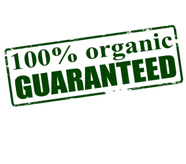 One hundred percent organic guaranteed — Stock Vector