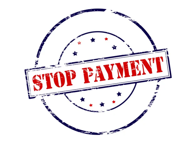 Stop payment stamp — Stock Vector