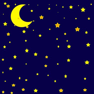 Moon in the sky ,vector illustration clipart