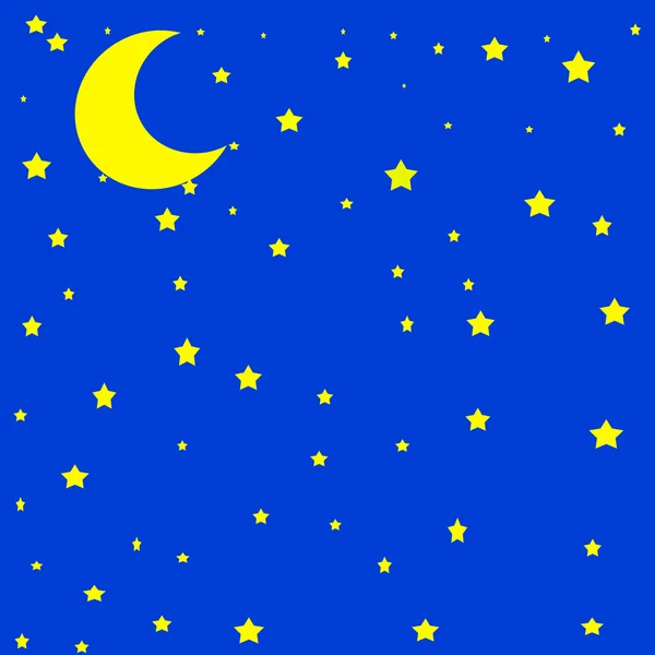 Lune dans le ciel, illustration vectorielle — Image vectorielle