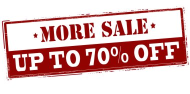 Daha fazla satış yüzde yetmiş oranında off to