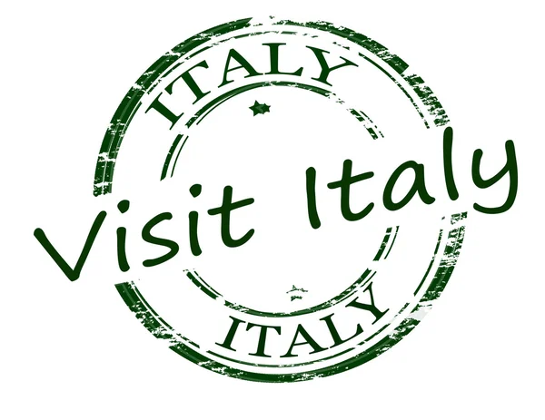 Visita el sello de Italia — Vector de stock