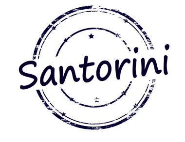 Santorini yuvarlak damga