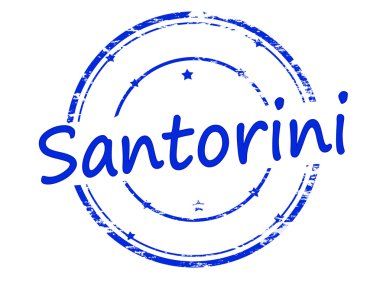 Santorini yuvarlak damga