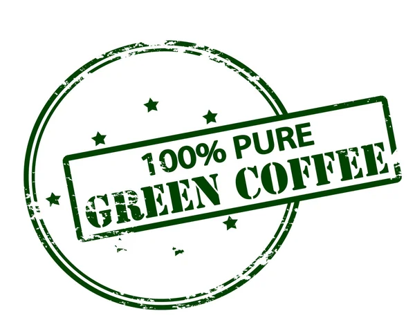 Cem por cento puro café verde — Vetor de Stock